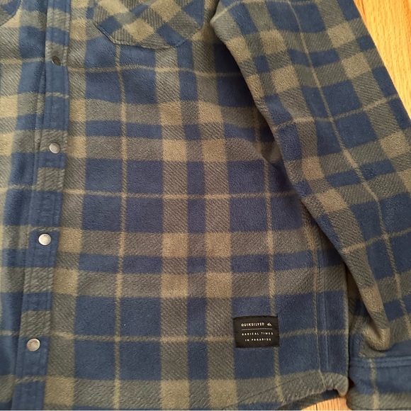 Quiksilver plaid fleece Flannel Shirt Size L (v) - Picture 5 of 12